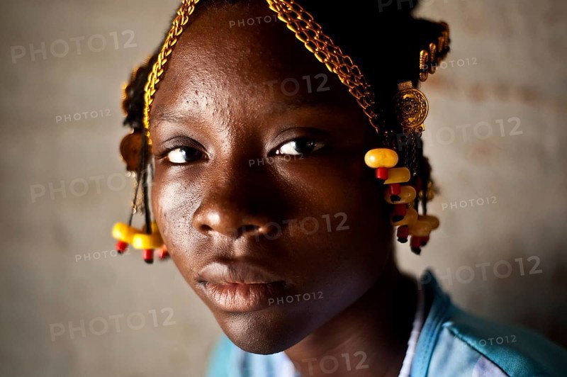 Portrait of a teenage girl from the Fula ethnic group Gambia