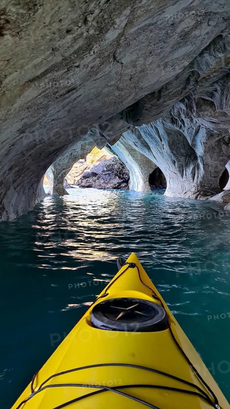 Capillas de Marmol in Lago General Carrera in Patagonia on the Carretera austral, Patagonia, Chile, South America