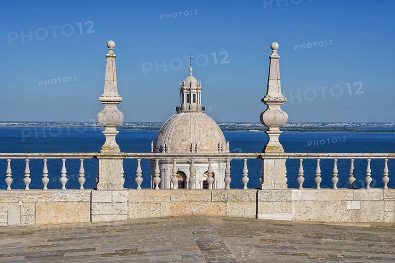 Top view of Church of Santa Engracia converted into National Pantheon, Dome, Lisbon, Portugal, Europe