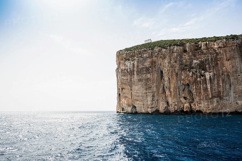 Coast with steep cliffs, Capo Caccia, near Alghero, Sardinia, Italy, Europe