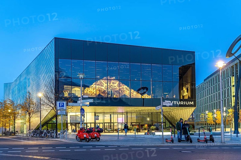 Museum for Questions of the Future Futurium at dusk, Berlin, Germany, Europe