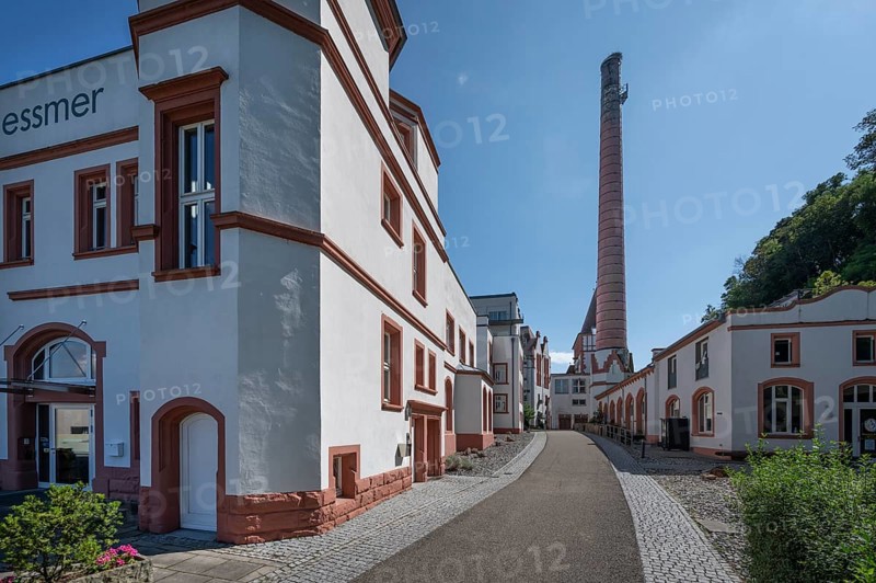 Riegel brewery on the Leopold Canal, produced in Riegel from 1834 to 2003, now an art gallery and with modern lofts, Riegel am Kaiserstuhl, Baden-Württemberg, Germany, Europe