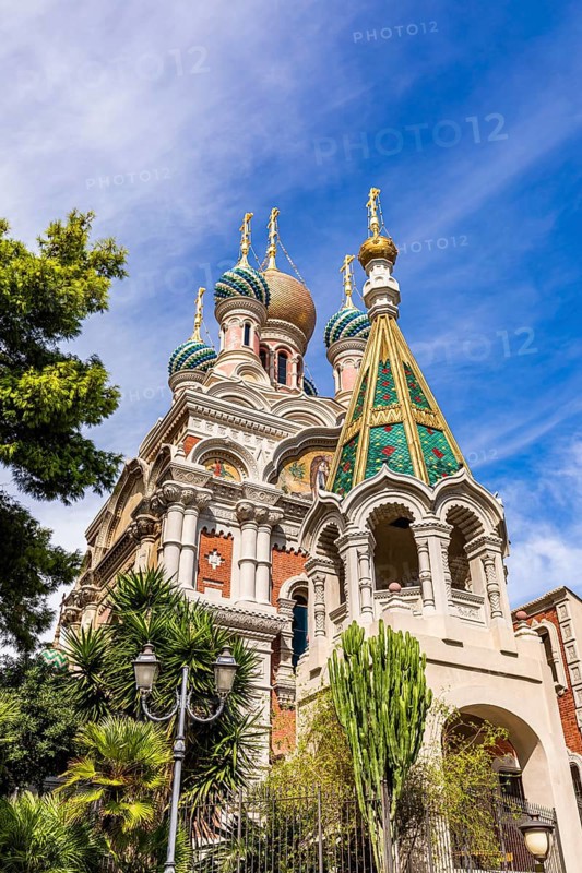 Exterior view of Russian Orthodox Church, Russian church in Sanremo, San Remo, Imperia, Liguria, Italy, Europe