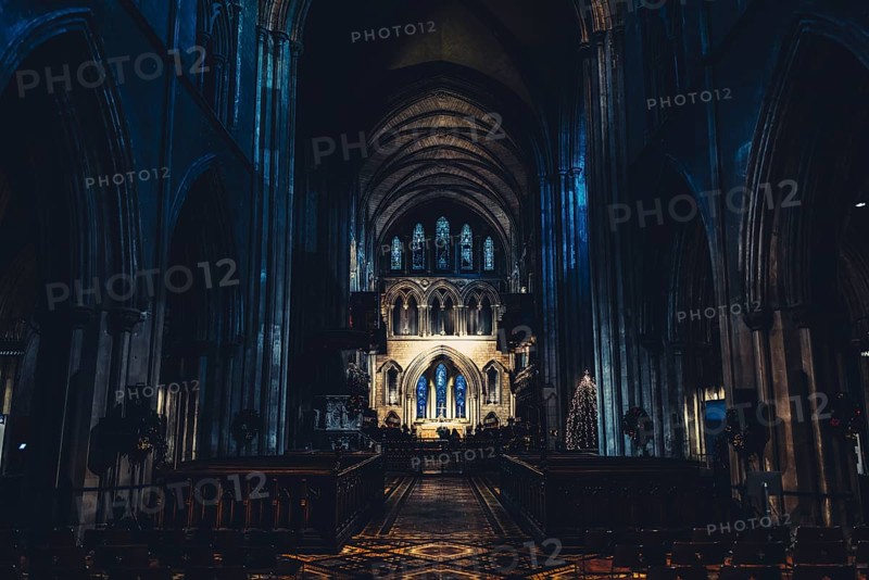 St patrick cathedral in Dublin at Christmas time in Ireland