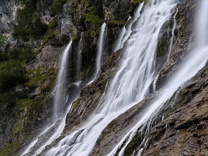 Cascades from the Jungibach Falls, Gental, Canton Bern, Switzerland, Europe