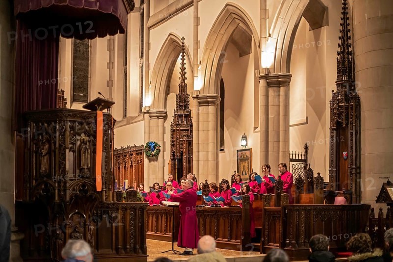 Detroit, Michigan - The Cathedral Choir sings at the Cathedral Church of St. Paul on Noel Night. The annual Noel Night event at the beginning of the holiday season in Detroit features open houses by arts and cultural institutions, churches, and small businesses.