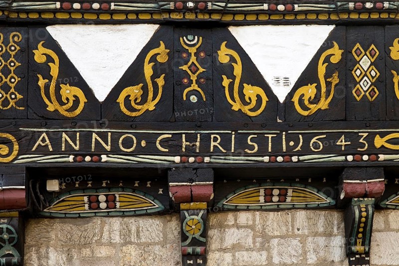 Anno Christi 1643, detail at the former Rüninger customs house, Altstadtmarkt, Weichbild Altstadt, Traditionsinsel, Braunschweig, Lower Saxony, Germany, Europe