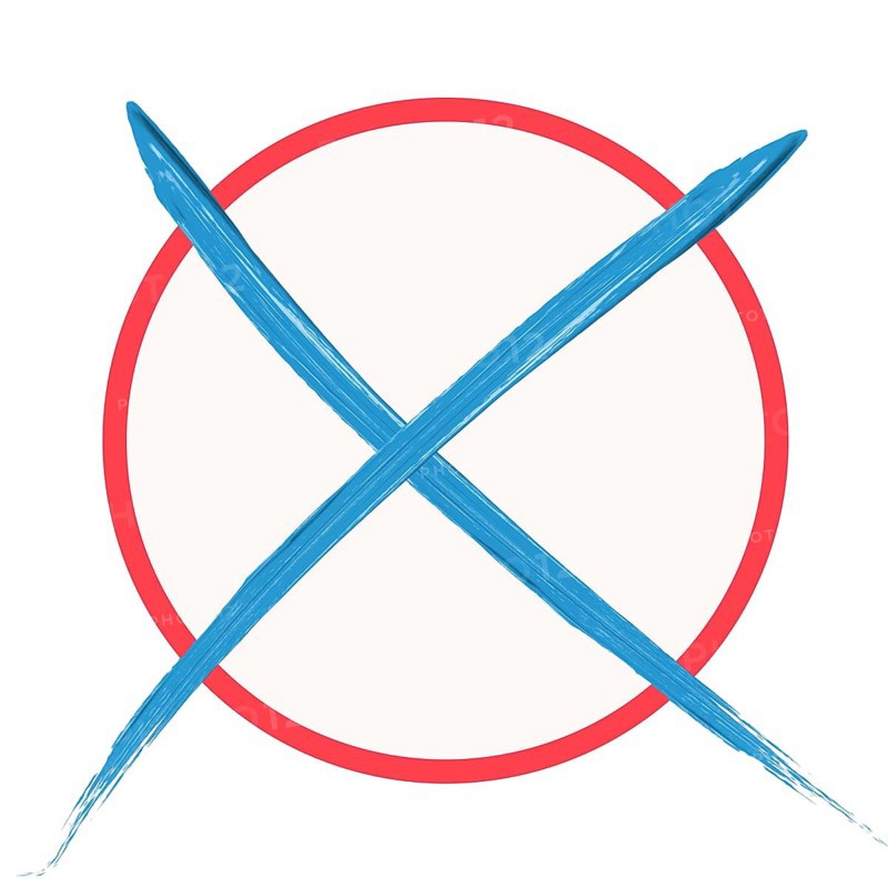 Blue/red voting cross