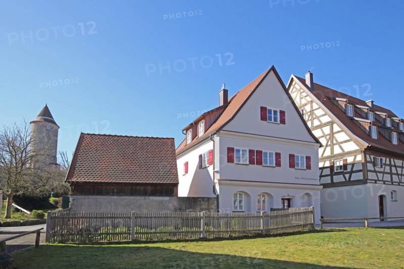 Former executioner's house and Hertle tower, Dinkelsbühl, Middle Franconia, Franconia, Bavaria, Germany, Europe