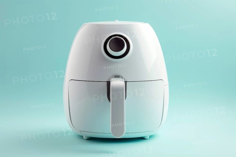 White air fryer kitchen tool. KI generiert, generiert AI generated