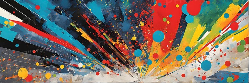 Pop art styled music album illustration featuring abstract crayon patterns and erratic lines in random shapes, AI generated