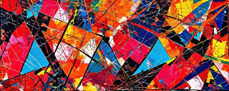 Pop art styled music album illustration featuring abstract crayon patterns and erratic lines in random shapes, AI generated