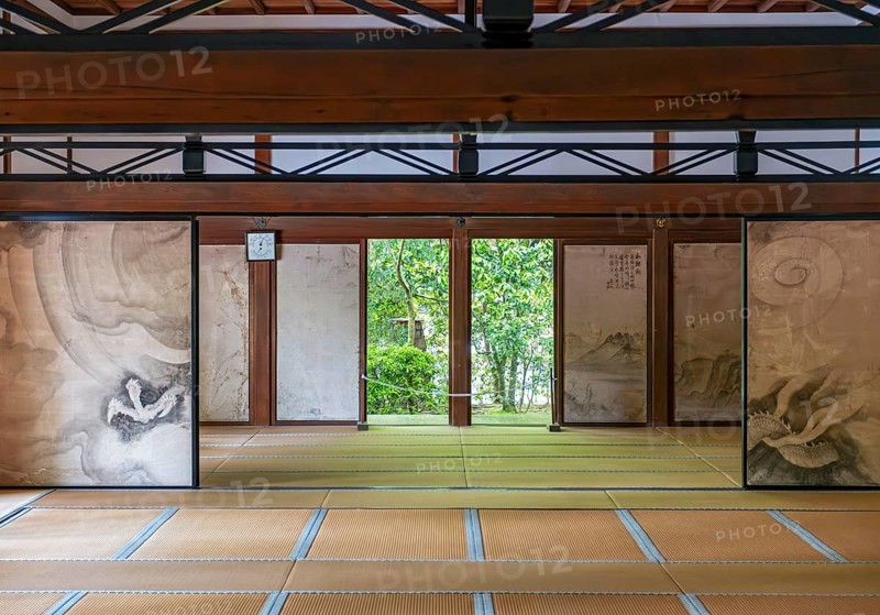 Interior of Ryoan-ji Temple, Kyoto, Japan, Asia