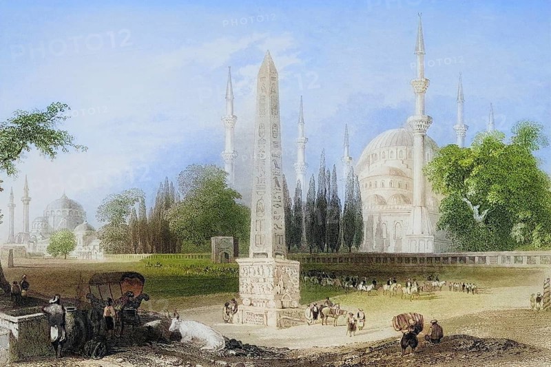 The Atmeidan or Hippodrome, Constantinople, Historical, digitally restored reproduction from a 19th century original, Record date not stated