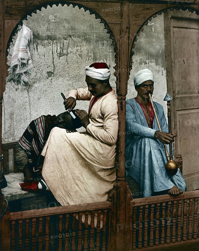 Cairo, Peasants and woman on their way home from the fields, Egypt, Historical, digitally restored reproduction from a 19th century original, Record date not stated, Africa