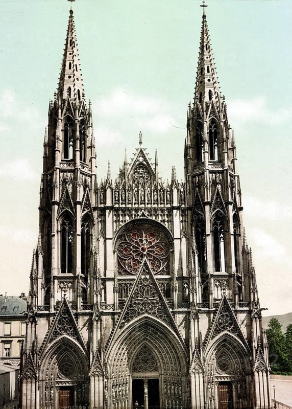 Rouen Cathedral, coronation site and burial place of the Norman dukes and metropolitan church of Normandy, France, 1890, Historical, digitally restored reproduction from a 19th century original, Record date not stated, Europe