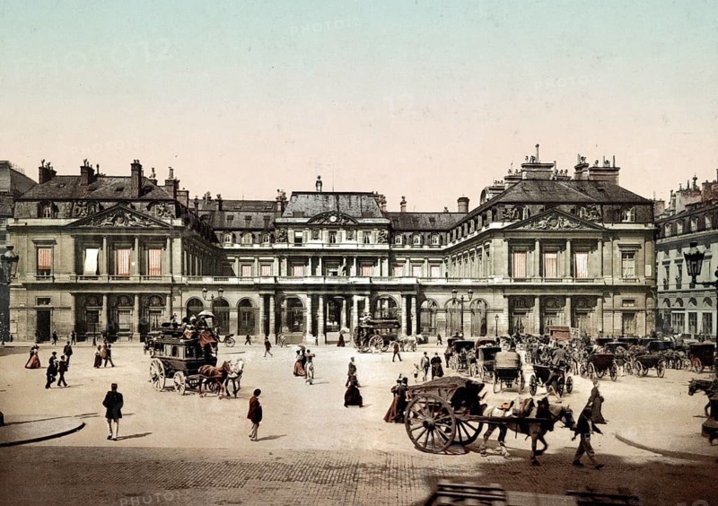Palais Royal, formerly Palais Cardinal, city palace, Paris, France, 1890, Historical, digitally restored reproduction from a 19th century original, Record date not stated, Europe