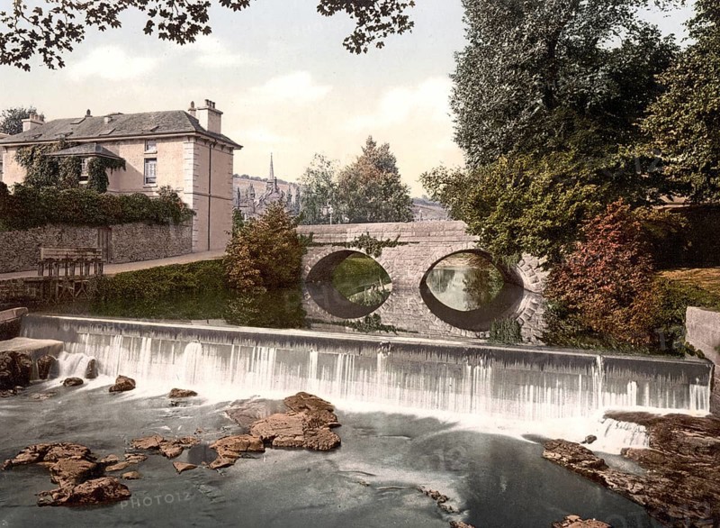 Abbey Bridge, Tavistock, England, Historic, digitally restored reproduction from a 19th century original, 1880, Record date not stated