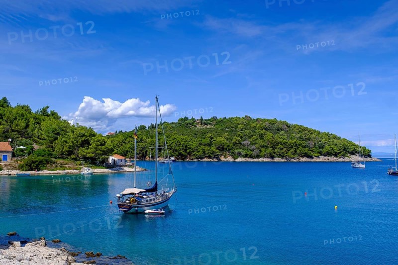 Beach, Plaža Valdarke Bay, Mali Losinj, Losinj Island, Kvarner Gulf Bay, Croatia, Europe
