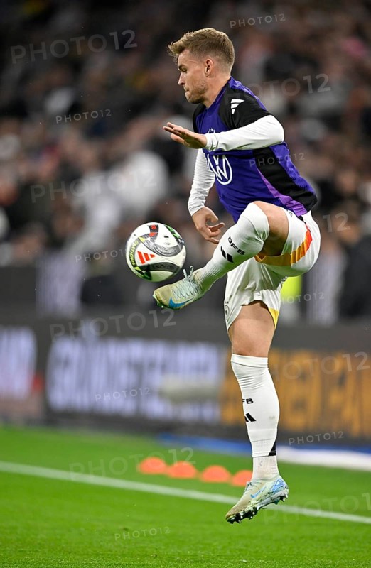 Warm-up, training, Maximilian Mittelstädt GER (18) Action on the ball UEFA Nations League international match Germany v Netherlands, Allianz Arena, Munich, Bavaria, Germany, Europe