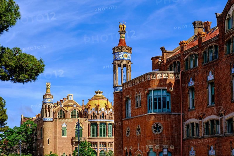 Historic clinic complex of the Hospital de la Santa Creu i Sant Pau, Barcelona, Catalonia, Spain, Europe