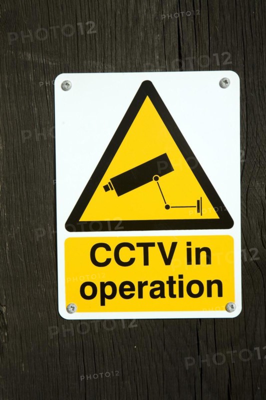 CCTV cameras in operation sign, UK