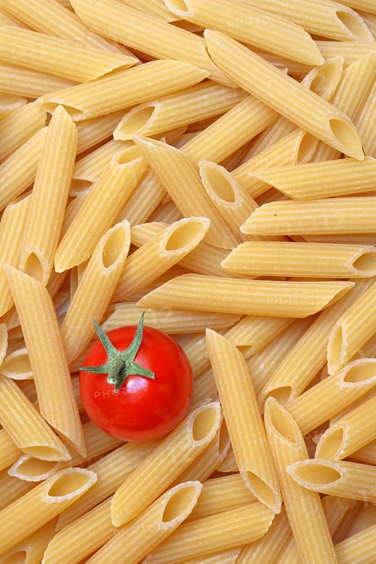 Pasta, Italian penne and tomato