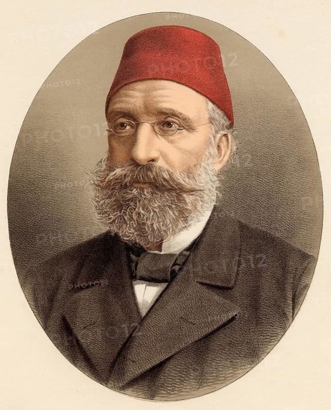 Midhat Pasha or Pasa, 1822-1883, pro-Western, enlightened Turkish reformer, statesman and Grand Vizier of the Ottoman Empire, considered the father of the Ottoman Constitution of 1876, Historical, digitally restored reproduction from a 19th century original, Record date not stated
