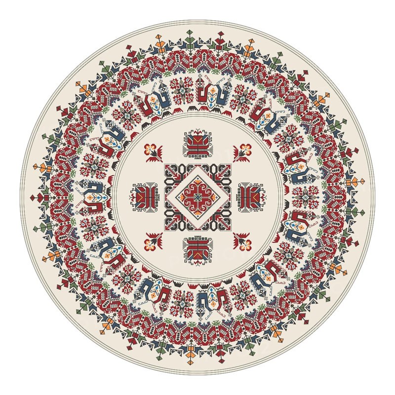 Traditional Bulgarian embroidery design element over white background