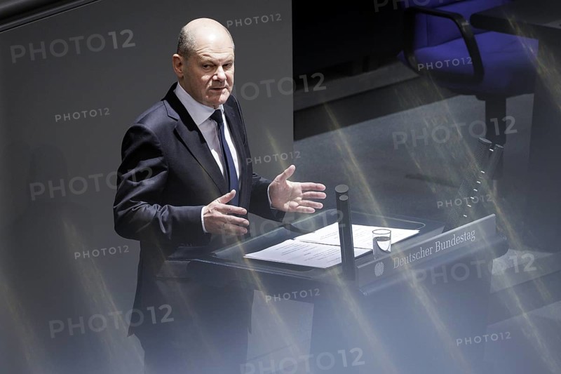 Olaf Scholz, Federal Chancellor, recorded as part of the government statement on the European Council. Berlin, 20 March 2024, Berlin, Germany, Europe