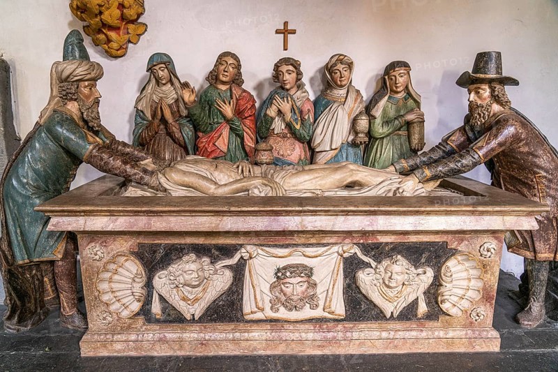 Burial group in the interior of the collegiate church of St Castor in Karden, Treis-Karden, Rhineland-Palatinate, Germany, Europe
