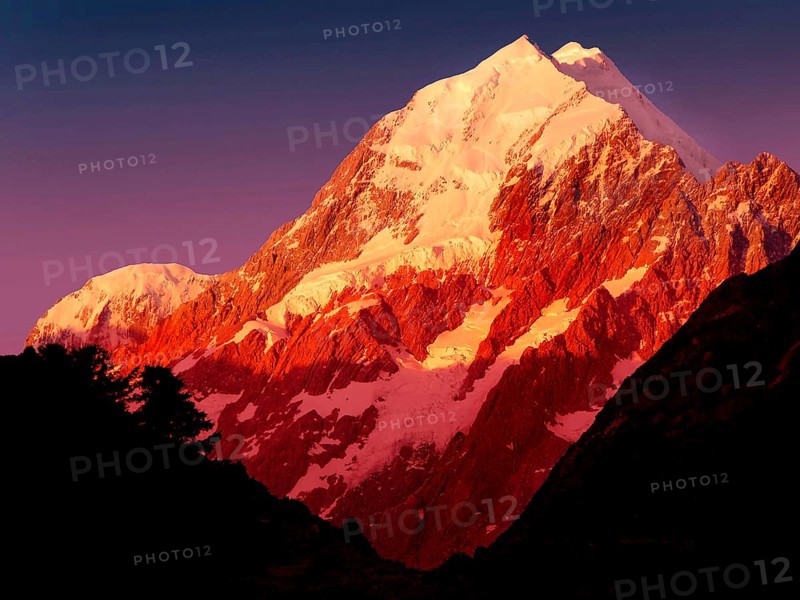 New Zealand, Mt. Cook, Sunset, Mt. Cook, New Zealand, Oceania