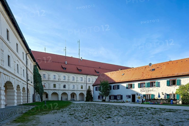 Gasthaus Burgwirt, old rectory at the castle of the Wülzburg fortress, Renaissance fortified building, Weißenburg in Bavaria, Altmühltal, Middle Franconia, Franconia, Bavaria, Germany, Europe