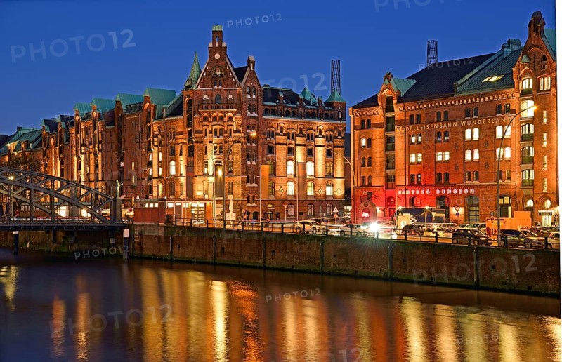 Europe, Germany, Hamburg, historic warehouse district, night, Hamburg Dungeon, model railway wonderland, Hamburg, Hamburg, Federal Republic of Germany, Europe