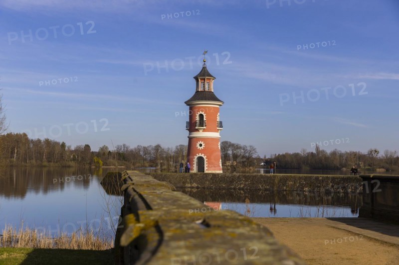 The lighthouse in Moritzburg is an inland lighthouse in Saxony. The staffage structure (folly) was built in the late 18th century as part of a backdrop for re-enacted naval battles (naumachie) . It is the only lighthouse built for this purpose in Germany and is also one of the oldest inland lighthouses in the Federal Republic of Germany, Moritzburg, Saxony, Germany, Europe