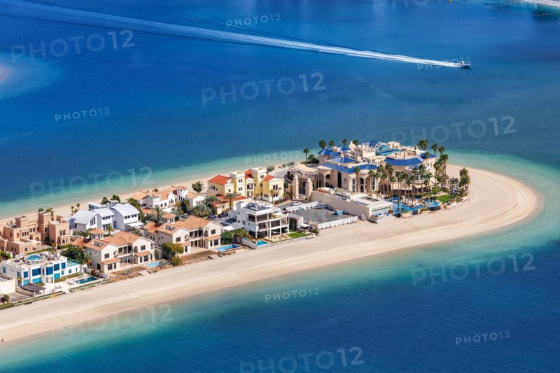 Luxury villas for sale on The Palm Jumeirah man-made island with beach in Dubai, United Arab Emirates, Asia