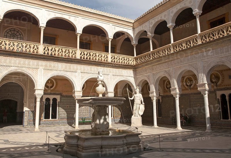 La Casa de Pilatos palace in Seville, Spain, home of Dukes of Medinaceli in Renaissance Italian and Mudéjar Spanish styles considered as the prototype of the Andalusian palace, Europe