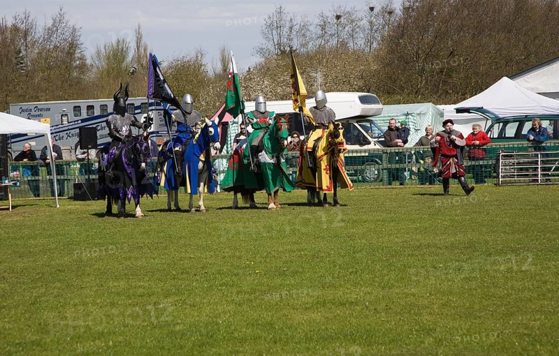 Historical re-enactment event with display of knights jousting, Mid and West Suffolk show, England, United Kingdom, Europe