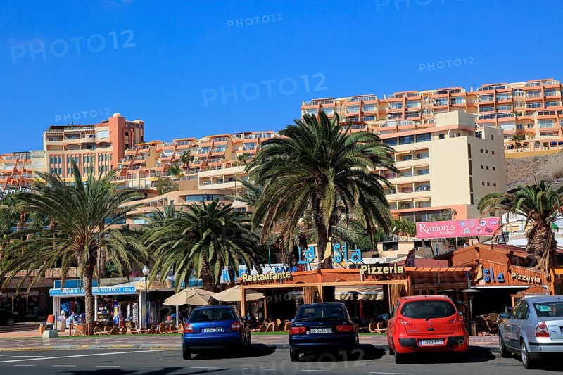 Hotels and shops at Solana Matoral, Morro Jable, Jandia peninsula, Fuerteventura, Canary Islands, Spain, Europe