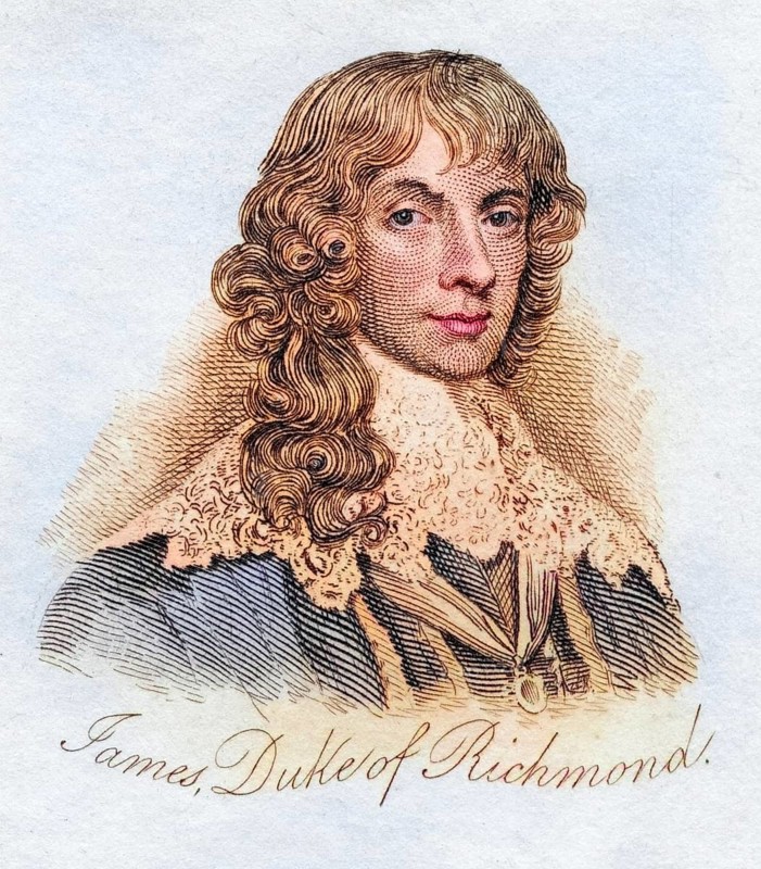 James Stuart 1st Duke of Richmond and 4th Duke of Lennox 1612 1655 Royalist from the book Crabbs Historical Dictionary from 1825, Historical, digitally restored reproduction from a 19th century original, Record date not stated