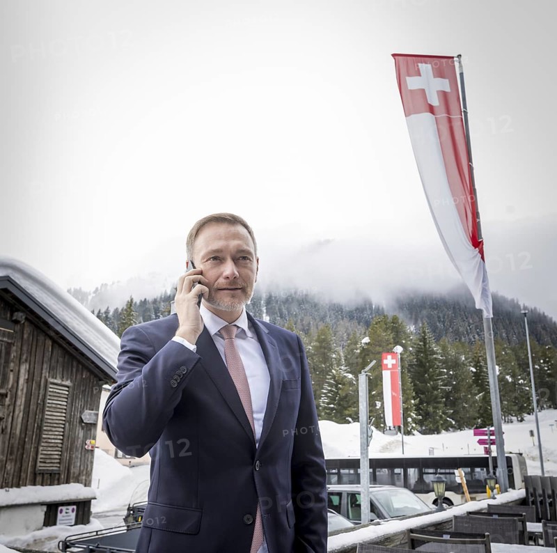 Christian Lindner (FDP), Federal Minister of Finance, photographed during his participation in the World Economic Forum in Davos. Here at a stopover shortly in front of Davos. 'Photographed on behalf of the Federal Ministry of Finance'