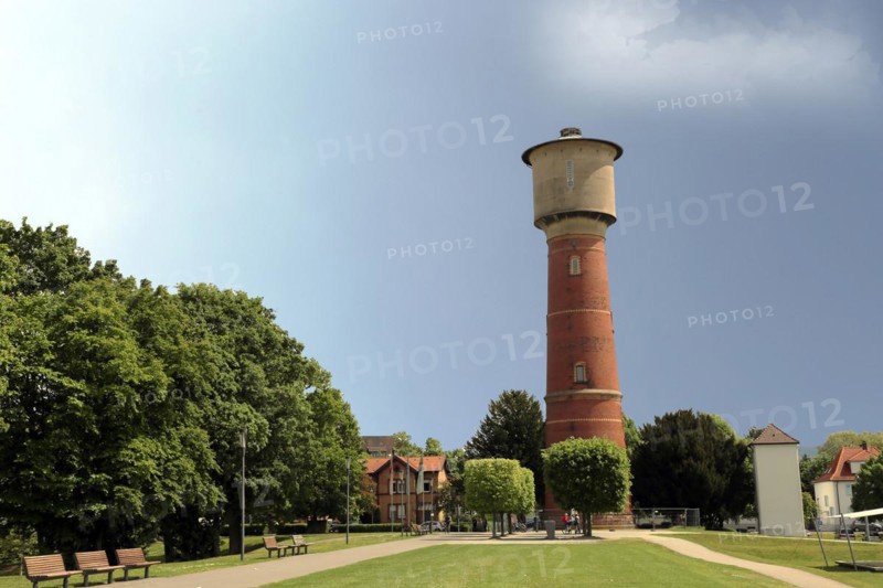 Ladenburg in the Rhine-Neckar district with its landmark, the water tower