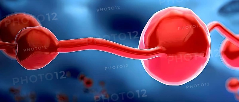 Three dimensional render of cholesterol in blood stream, AI generated