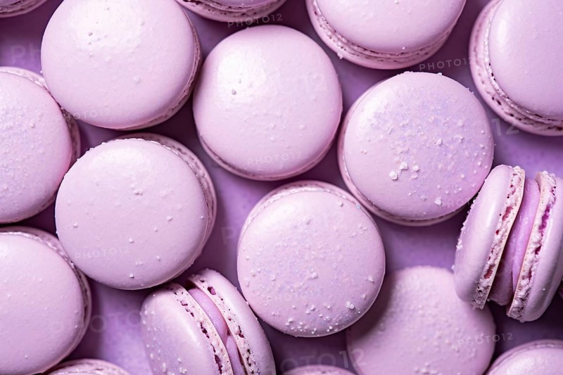 Pastel violet French macaron sweets. KI generiert, generiert AI generated