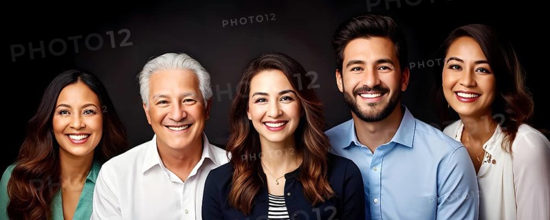 AI generated collection of headshots featuring a diverse range of smiling individuals
