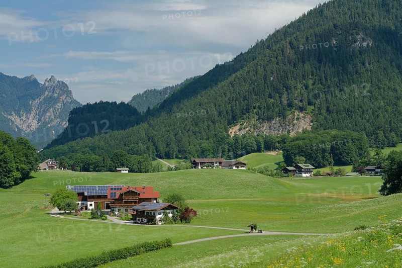 View of the Sleeping Witch, mountain, Berchtesgaden Alps, Berchtesgaden, National Park, Alps, mountain hiking, summer, Bavaria, Upper Bavaria, Germany, Europe