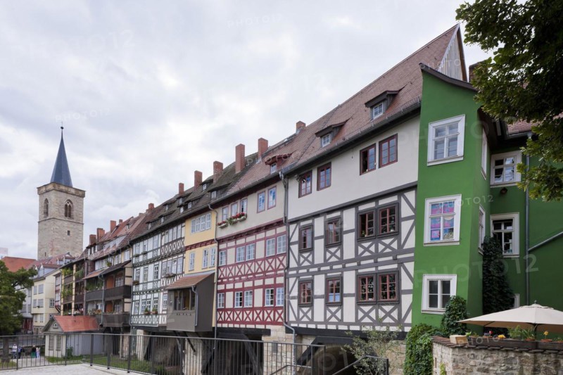 The Krämerbrücke is the oldest secular building in Erfurt and is one of the city's most famous landmarks, with half-timbered houses on both sides of the bridge. It is the longest bridge in Europe with houses on both sides