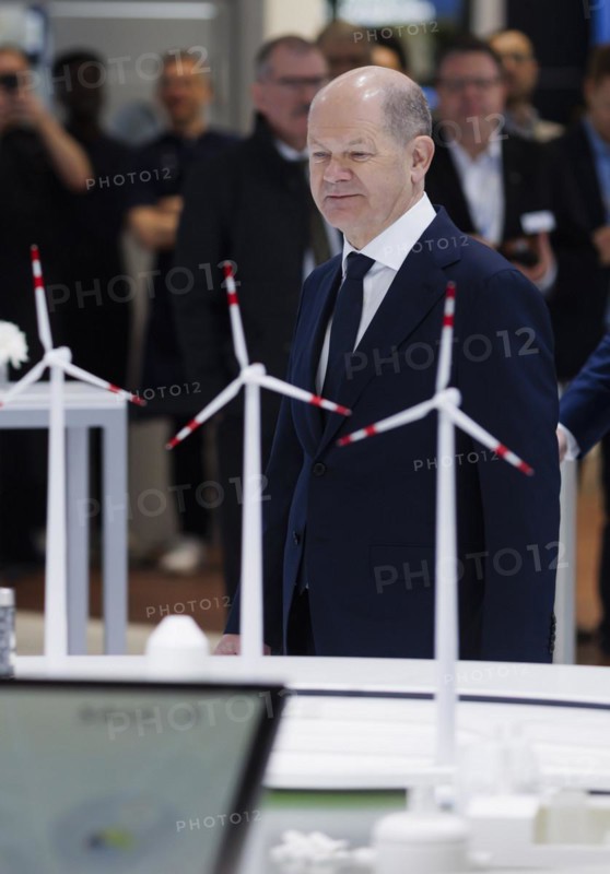 Olaf Scholz (SPD), Federal Chancellor, at the Hanover Trade Fair, Hanover, 22 April 2024, here at the Salzgitter company