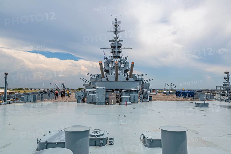 16 inch, 45 caliber Big Guns on the USS Alabama museum battleship at the Battleship Memorial Park in Mobile, Alabama