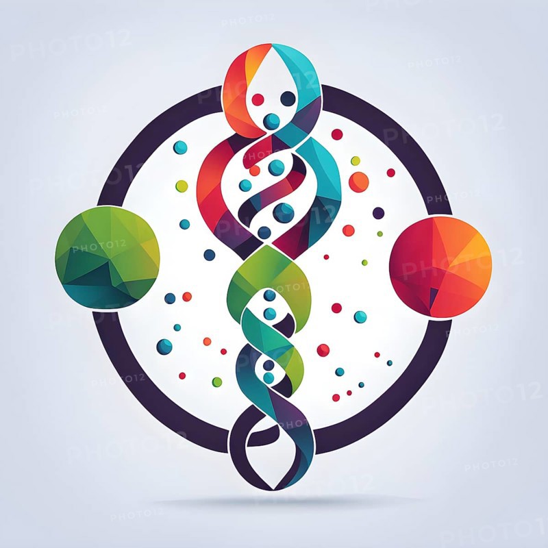 Minimalist illustration symbolizing pharma medicine and research in vibrant colors, AI generated